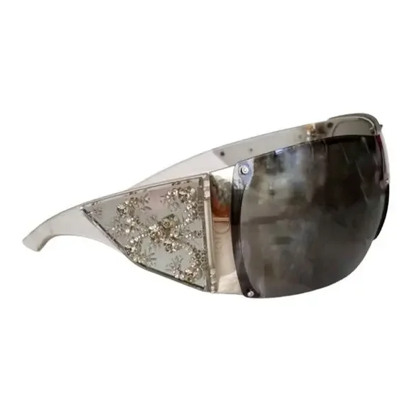 DIOR Luxury Mirror Sunglasses Limited Edition Swarovski Crystals Case Cloth Bag - Picture 7 of 9